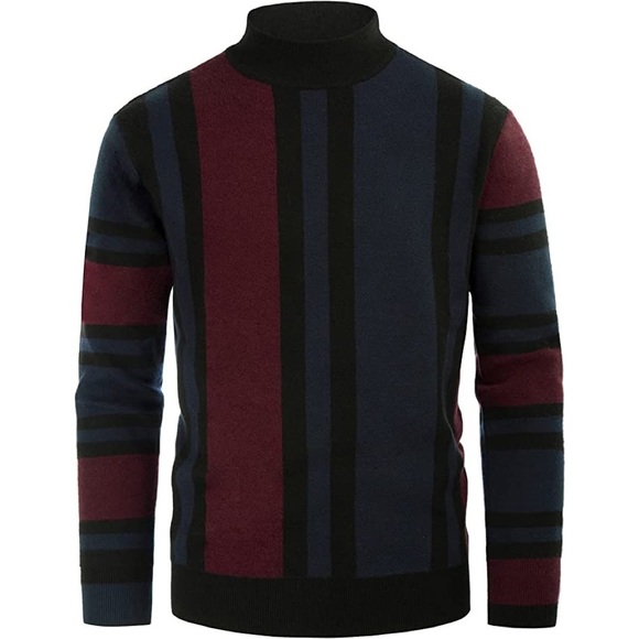 Other - New Mens Thick Striped Plush Sweater